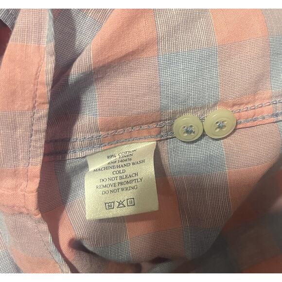 Faherty Men's XL Blue Pink The Movement Plaid Cotton Linen Button Up Shirt EUC - Picture 4 of 4